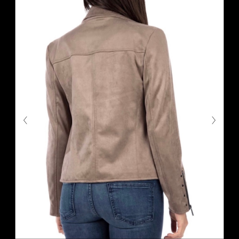 NWT Kut from the Kloth Eveline Vegan Suede Moto Jacket - Size XS - Buff - Picture 2 of 8